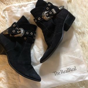 YSL Duckies Suede Boots